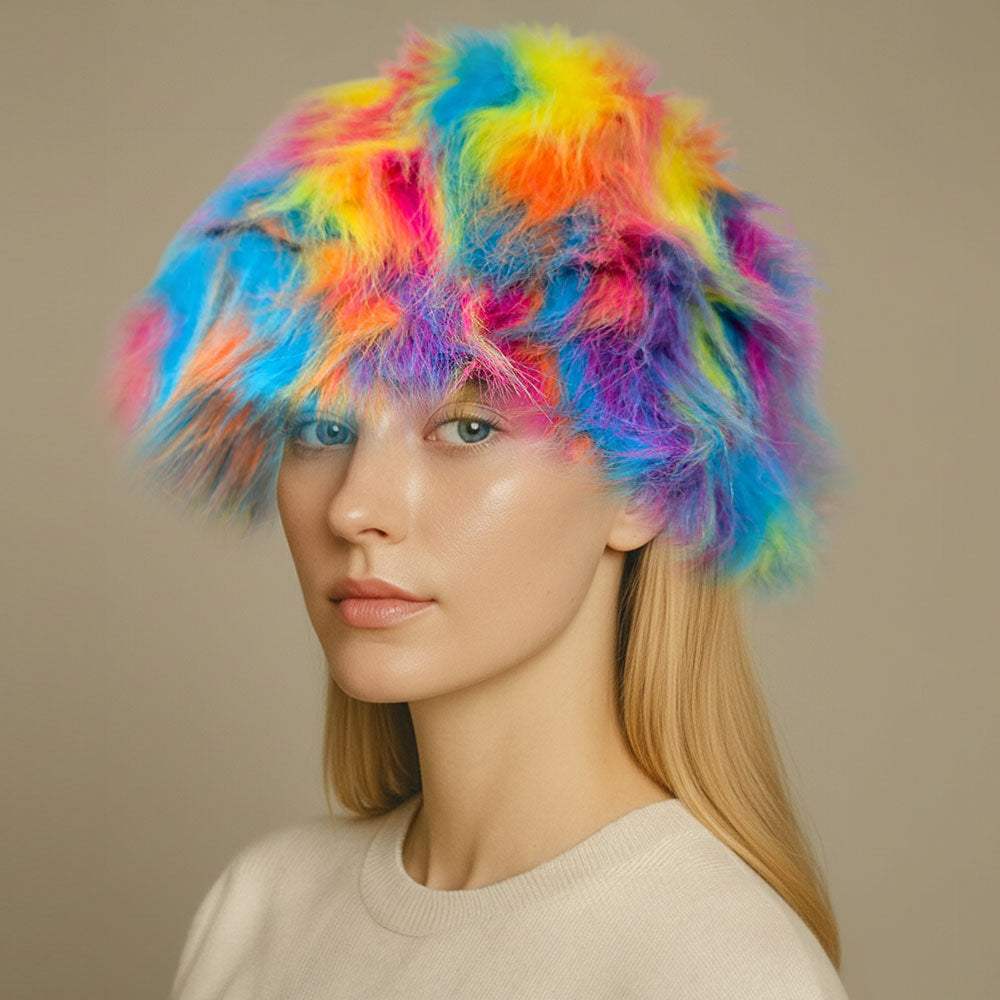 Faux Fur Soft Plush Winter Bucket Hat - Madeline Love - Flyclothing LLC