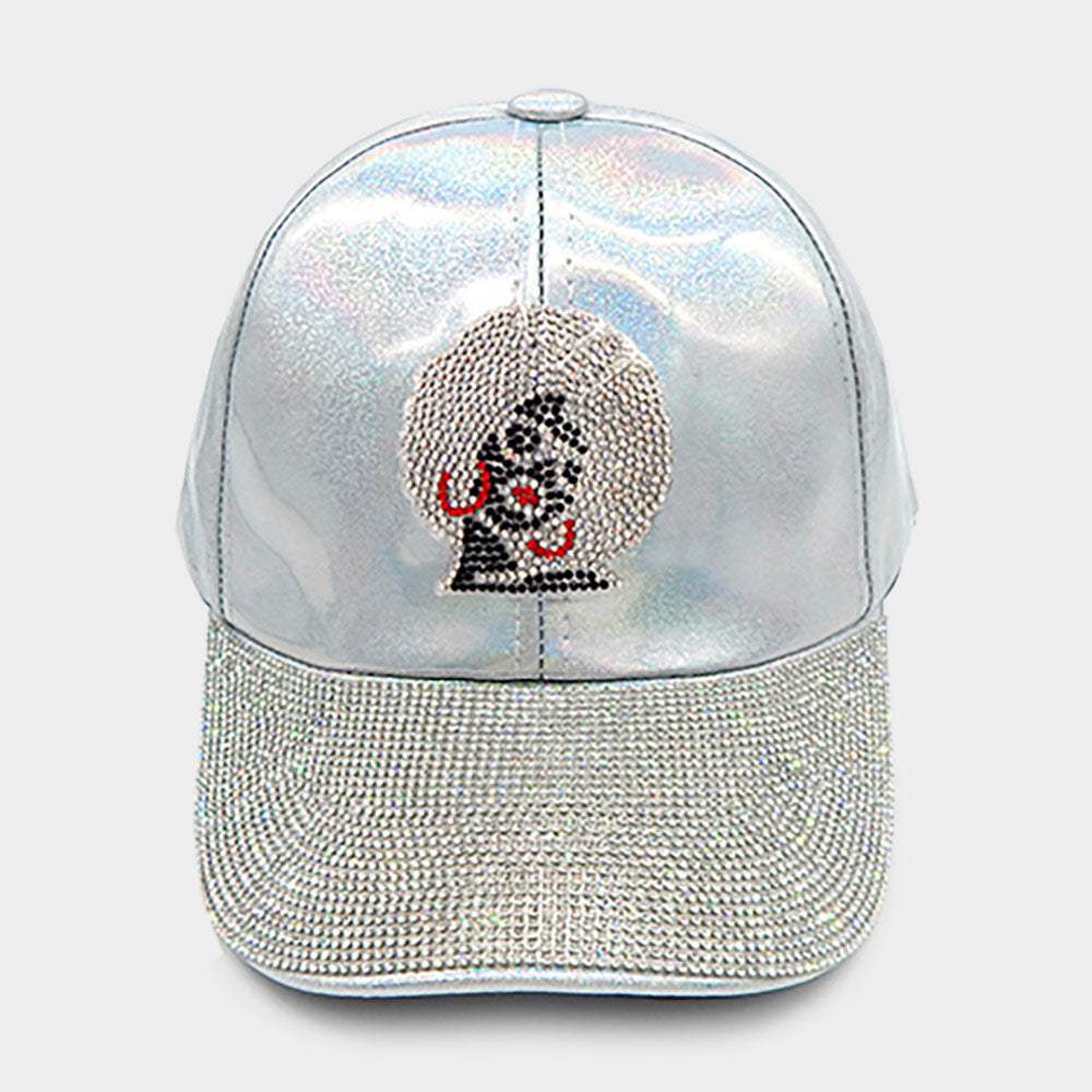Bling Afro Girl Accented Baseball Cap - Madeline Love - Flyclothing LLC