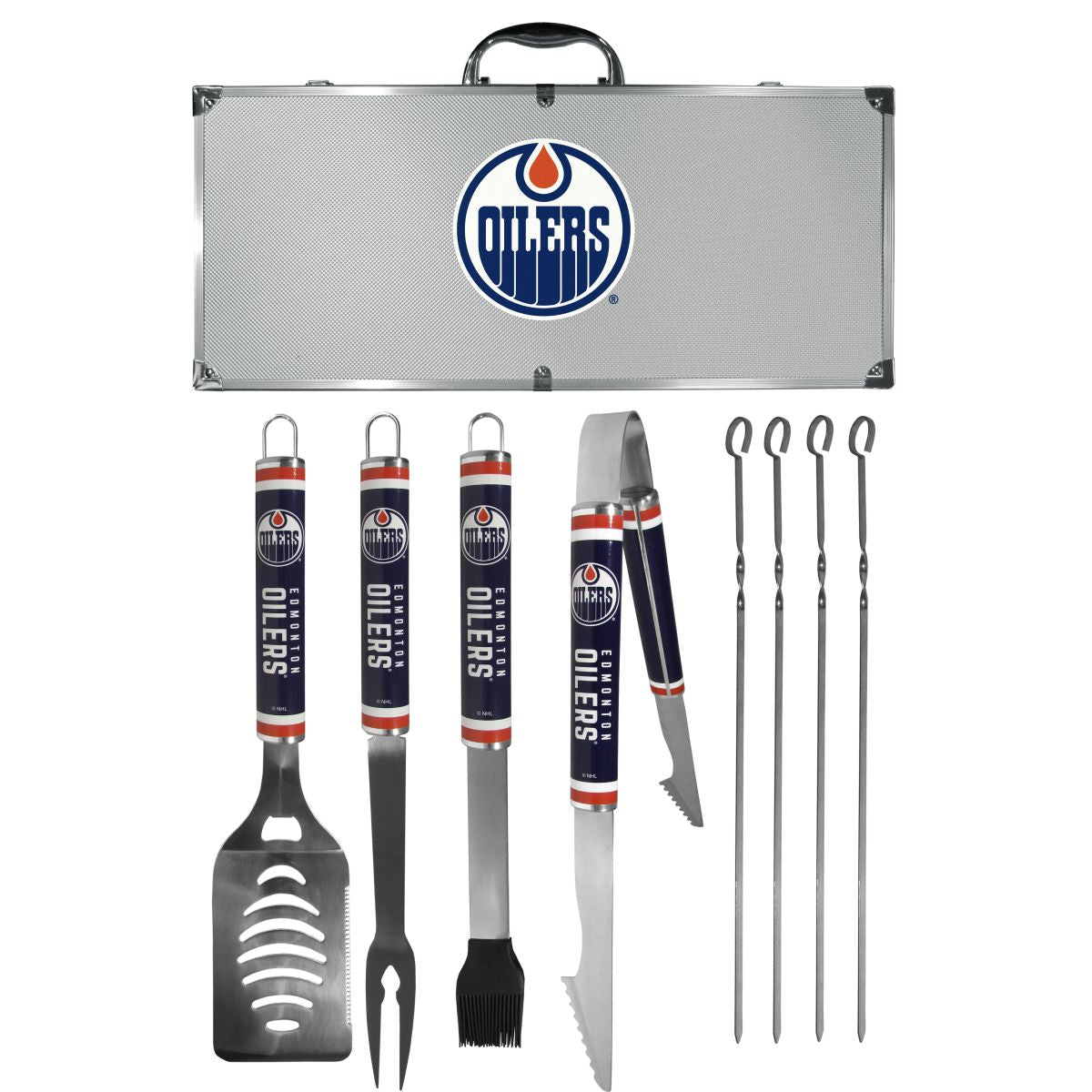 Edmonton Oilers® 8 pc Logo BBQ Set