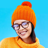 Fleece Lining Solid Knit Faux Fur Pom Pom Beanie Hat - Madeline Love - Flyclothing LLC