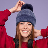 Fleece Lining Pom Pom Beanie Hat - Madeline Love - Flyclothing LLC
