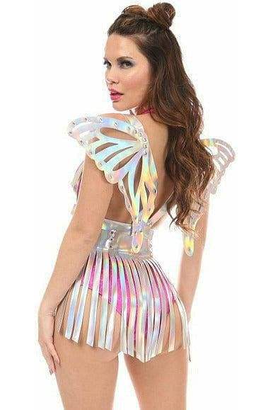 Daisy Corsets Silver Holo Large Butterfly Wing Body Harness - Daisy Corsets - Flyclothing LLC