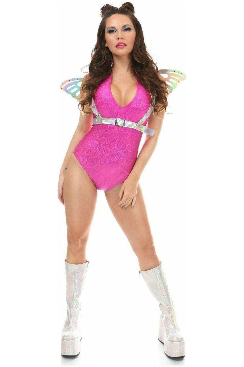 Daisy Corsets Silver Holo Large Butterfly Wing Body Harness - Daisy Corsets - Flyclothing LLC