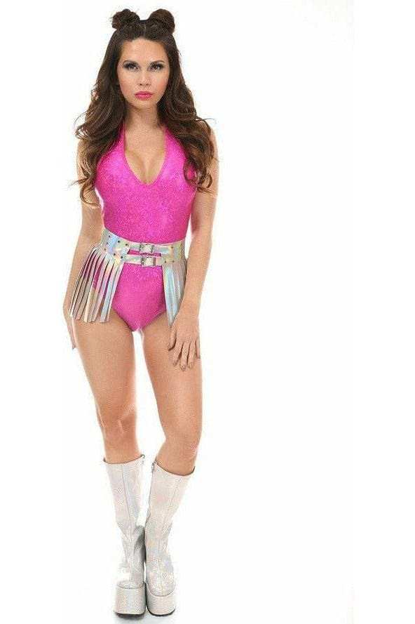 Daisy Corsets Silver Hologram Fringe Mini Skirt - Daisy Corsets - Flyclothing LLC