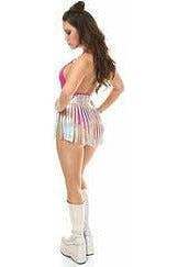 Daisy Corsets Silver Hologram Fringe Mini Skirt - Daisy Corsets - Flyclothing LLC