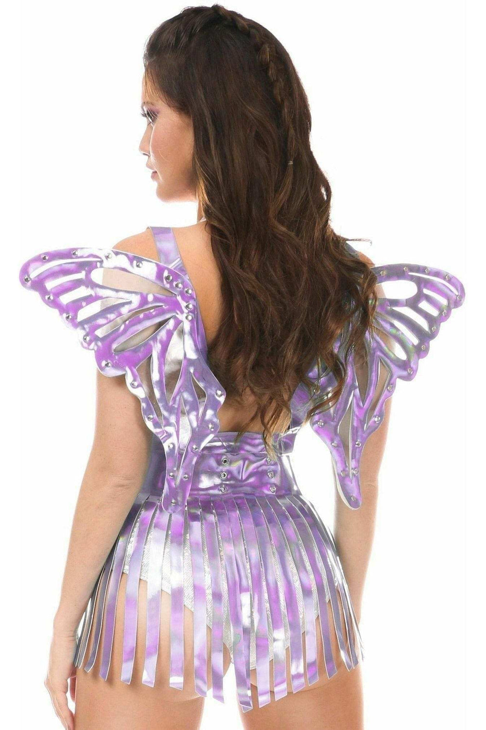 Daisy Corsets Lavender Holo Large Butterfly Wing Body Harness - Daisy Corsets - Flyclothing LLC