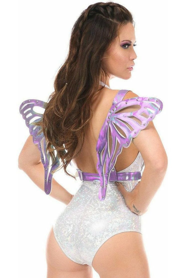 Daisy Corsets Lavender Holo Large Butterfly Wing Body Harness - Daisy Corsets