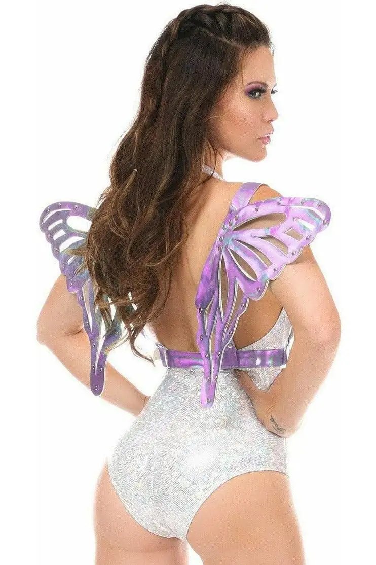 Daisy Corsets Lavender Holo Large Butterfly Wing Body Harness - Daisy Corsets