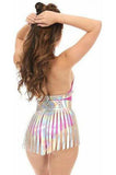 Daisy Corsets Silver Hologram Fringe Mini Skirt - Daisy Corsets - Flyclothing LLC