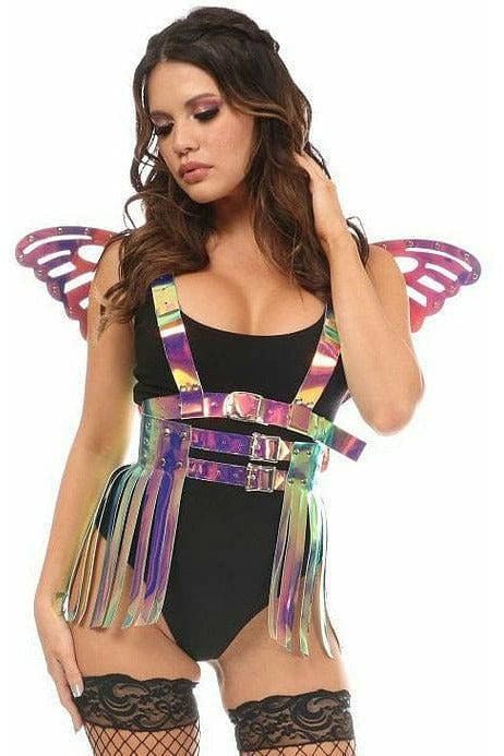 Daisy Corsets Rainbow Gold Holo Large Butterfly Wing Body Harness - Daisy Corsets