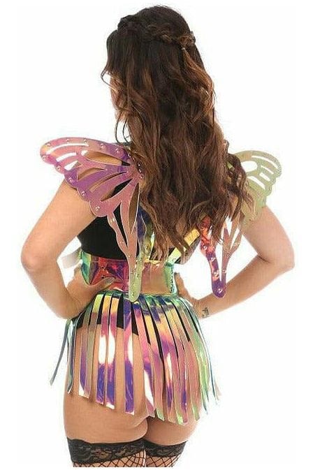 Daisy Corsets Rainbow Gold Holo Large Butterfly Wing Body Harness - Daisy Corsets