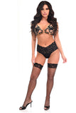 Daisy Corsets Black/Gold Strappy Harness Bra Top - Daisy Corsets