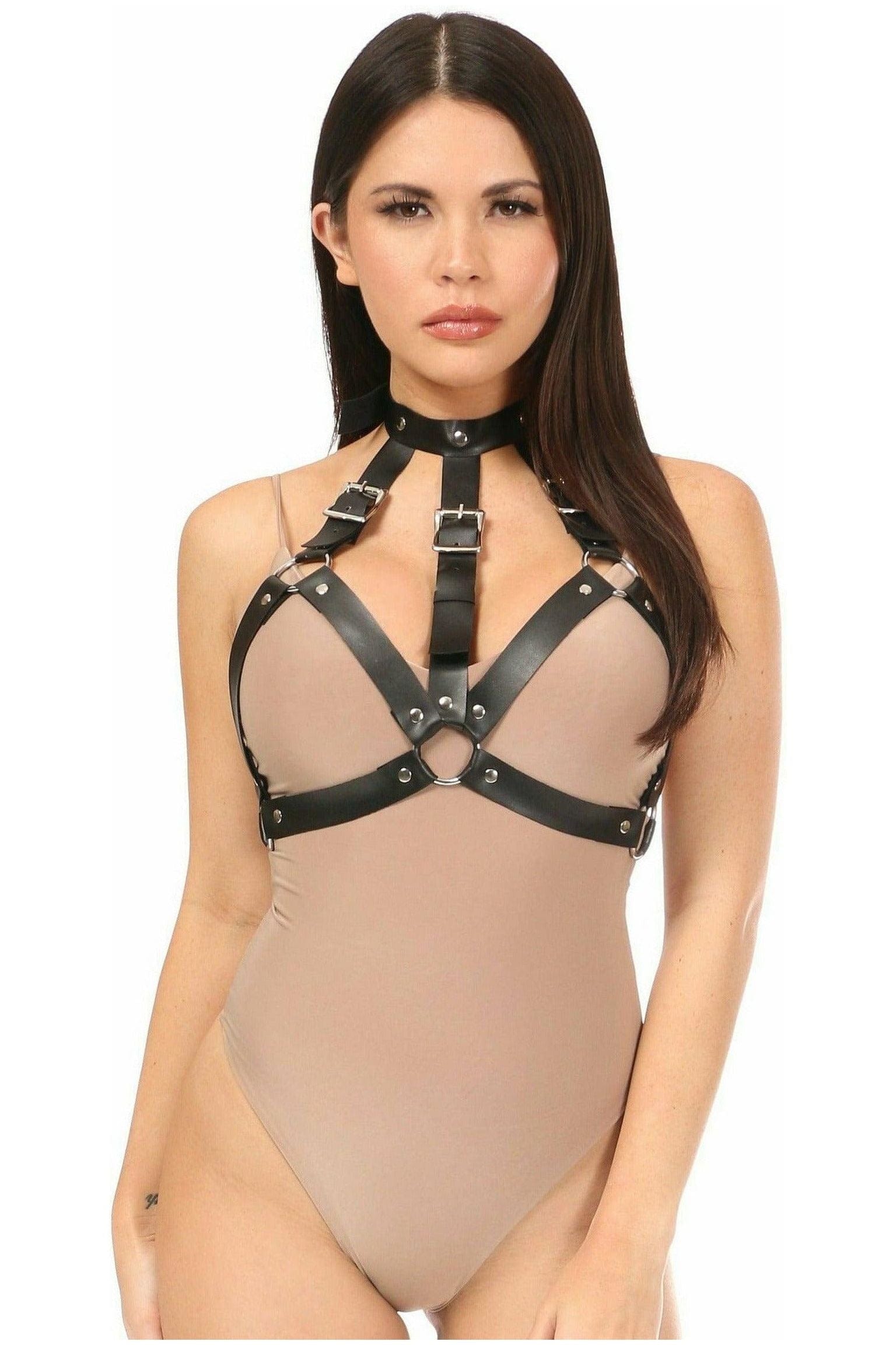 Daisy Corsets Black Vegan Leather Body Harness - Daisy Corsets