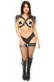 Daisy Corsets Black Vegan Leather Body Harness w/Shoulder Fringe - Daisy Corsets - Flyclothing LLC