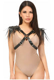 Daisy Corsets Black Vegan Leather Body Harness w/Shoulder Fringe - Daisy Corsets - Flyclothing LLC