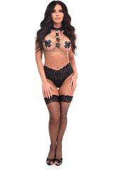 Daisy Corsets Black & Silver Faux Leather Body Harness - Daisy Corsets - Flyclothing LLC