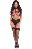Daisy Corsets Black Vegan Leather & Pink Metallic Chains Body Harness - Daisy Corsets