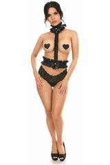 Daisy Corsets Kitten Collection Black/Black Lace Single Strap Body Harness - Daisy Corsets