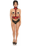 Daisy Corsets Kitten Collection Red/Black Lace Single Strap Body Harness - Daisy Corsets