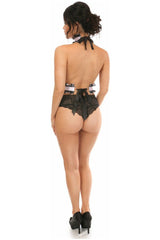 Daisy Corsets Kitten Collection White/Black Lace Double Strap Body Harness - Daisy Corsets