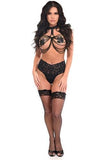 Daisy Corsets Black Vegan Leather & Black Metallic Chains Body Harness - Daisy Corsets