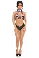 Daisy Corsets Kitten Collection Lt Pink/Black Lace Bra Top Body Harness - Daisy Corsets - Flyclothing LLC