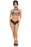 Daisy Corsets Kitten Collection White/Black Lace Bra Top Body Harness - Daisy Corsets