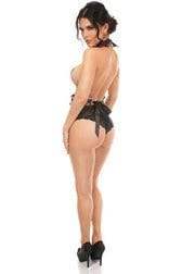 Daisy Corsets Kitten Collection Pink Floral Satin Single Strap Body Harness - Daisy Corsets - Flyclothing LLC