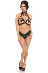 Daisy Corsets Kitten Collection Red Roses Satin Triangle Top Body Harness - Daisy Corsets - Flyclothing LLC