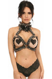 Daisy Corsets Kitten Collection Leopard Velvet Triangle Top Body Harness - Daisy Corsets