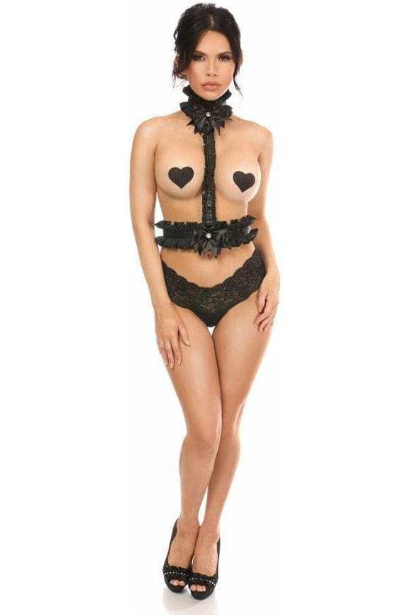 Daisy Corsets Kitten Collection Pinstripe Single Strap Body Harness - Daisy Corsets - Flyclothing LLC