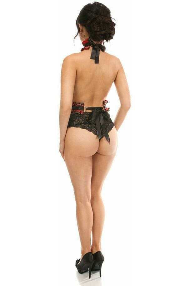 Daisy Corsets Kitten Collection Red Plaid Single Strap Body Harness - Daisy Corsets - Flyclothing LLC