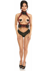 Daisy Corsets Kitten Collection Red Plaid Double Strap Body Harness - Daisy Corsets