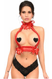 Daisy Corsets Kitten Collection Red/Red Lace Double Strap Body Harness - Daisy Corsets
