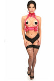 Daisy Corsets Kitten Collection Fuchsia/Fuchsia Lace Double Strap Body Harness - Daisy Corsets