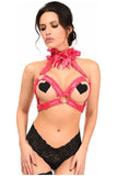 Daisy Corsets Kitten Collection Fuchsia/Fuchsia Lace Triangle Top Body Harness - Daisy Corsets