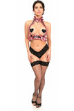 Daisy Corsets Kitten Collection Dusty Rose Velvet Double Strap Body Harness - Daisy Corsets