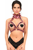 Daisy Corsets Kitten Collection Dusty Rose Velvet Triangle Top Body Harness - Daisy Corsets