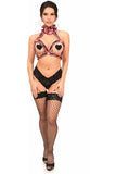 Daisy Corsets Kitten Collection Dusty Rose Velvet Triangle Top Body Harness - Daisy Corsets