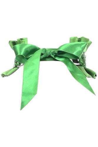 Daisy Corsets Kitten Collection Green Satin & Sequin Choker - Daisy Corsets - Flyclothing LLC