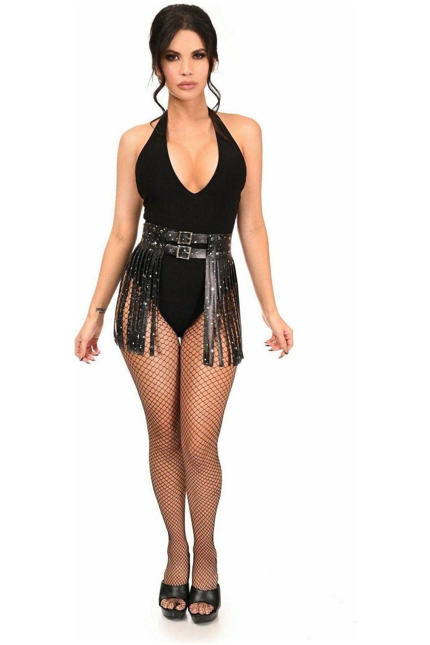 Daisy Corsets Celestial Faux Leather Fringe Skirt - Daisy Corsets