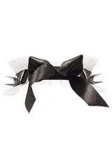 Daisy Corsets Kitten Collection White/Black Fishnet Spike Choker - Daisy Corsets - Flyclothing LLC