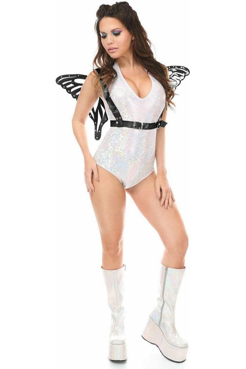 Daisy Corsets Black Patent Large Butterfly Wing Body Harness - Daisy Corsets