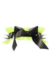 Daisy Corsets Kitten Collection Neon Green/Black Fishnet Spike Choker - Daisy Corsets