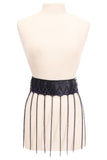 Daisy Corsets Black Faux Leather & Purple Metallic Chain Fringe Skirt - Daisy Corsets