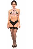 Daisy Corsets BOXED Lt Pink Stretchy Body Harness w/Silver Hardware - Daisy Corsets