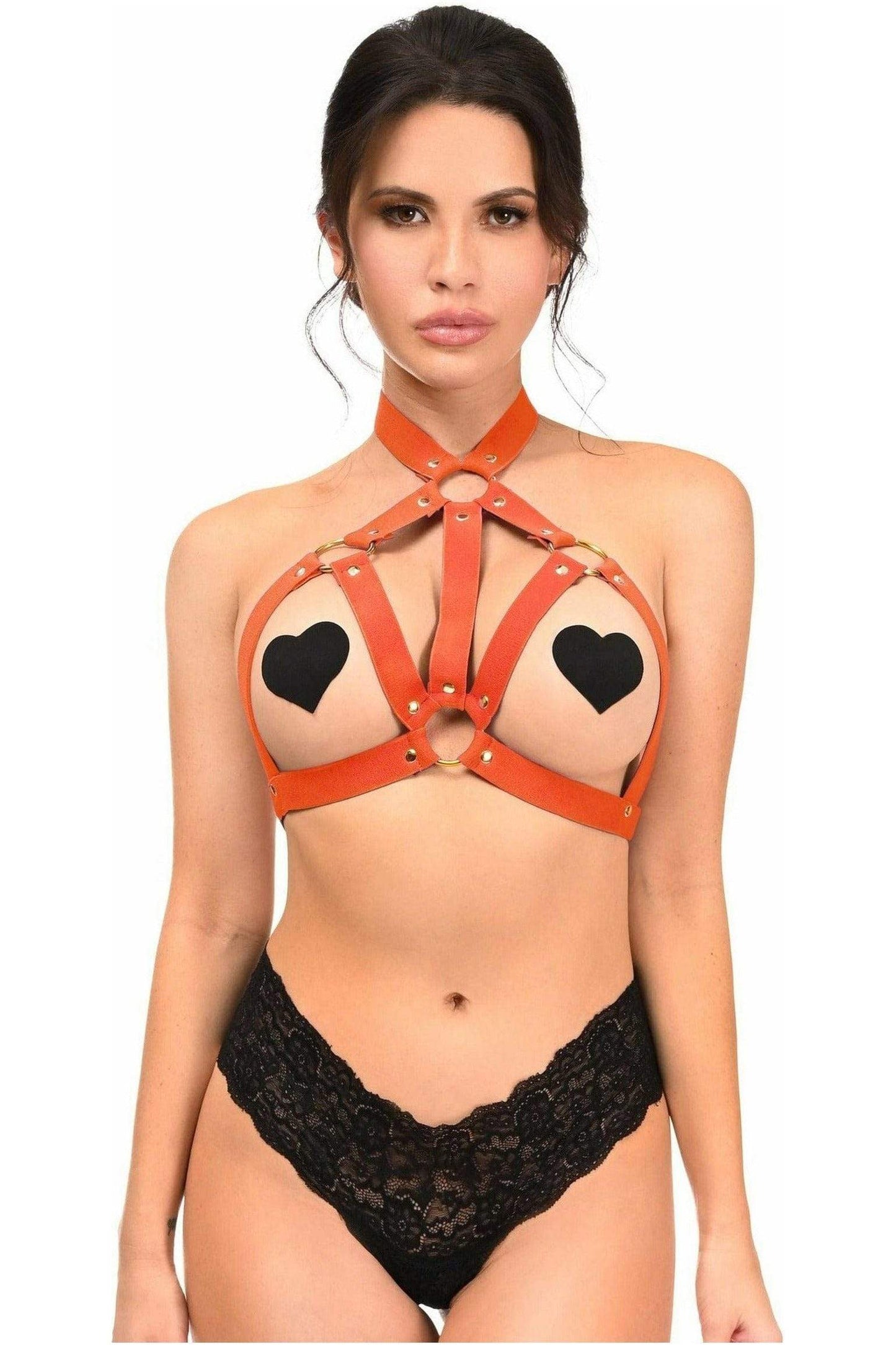 Daisy Corsets BOXED Red Stretchy Body Harness w/Gold Hardware - Daisy Corsets - Flyclothing LLC
