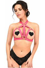 Daisy Corsets BOXED Hot Pink Stretchy Body Harness w/Gold Hardware - Daisy Corsets - Flyclothing LLC