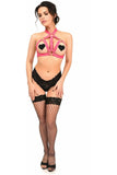 Daisy Corsets BOXED Hot Pink Stretchy Body Harness w/Gold Hardware - Daisy Corsets
