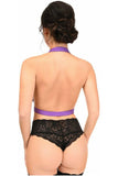 Daisy Corsets BOXED Dark Purple Stretchy Body Harness w/Gold Hardware - Daisy Corsets